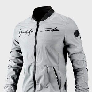 Gray Casual Men's Bomber Jacket